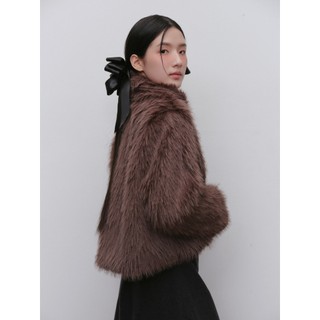 Áo khoác lông OLV thời trang sang trọng Fur Loose Coat nhiều màu phù hợp đi chơi đi tiệc