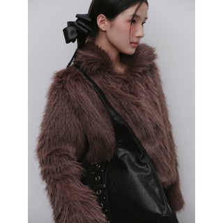 Áo khoác lông OLV thời trang sang trọng Fur Loose Coat nhiều màu phù hợp đi chơi đi tiệc