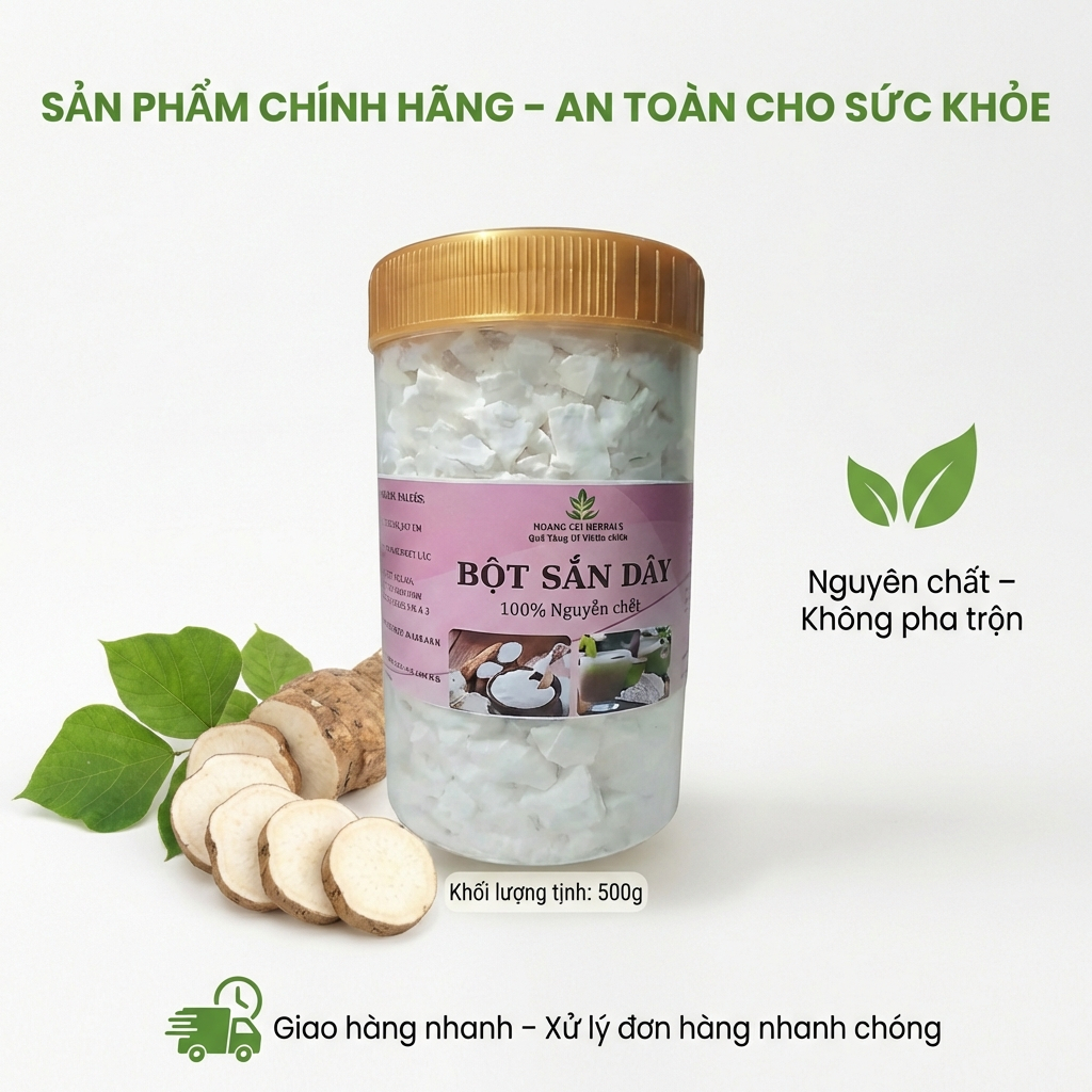 Bột sắn dây nguyên chất organic trắng sạch thanh nhiệt, mát gan có chứng nhận ATVSTP