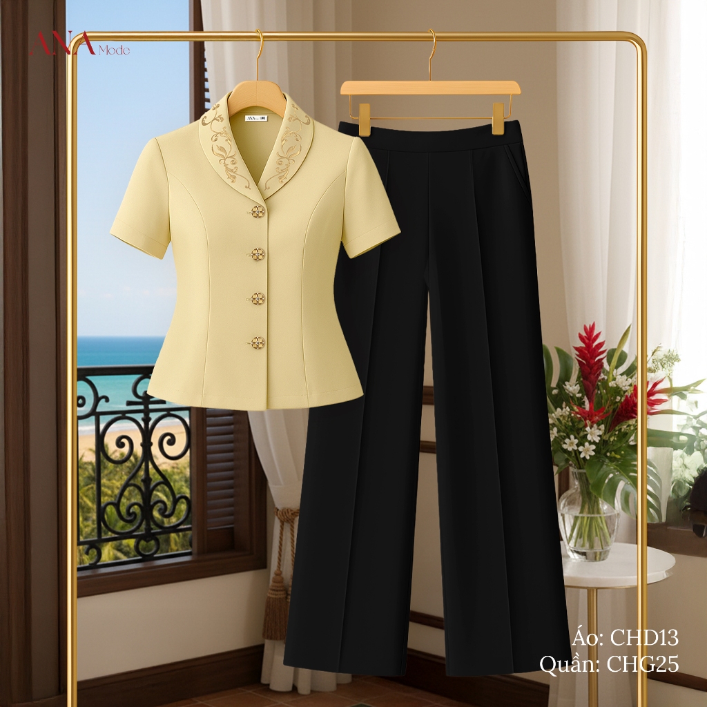 Set Quà Tặng Mẹ Ý Nghĩa Thương Hiệu ANA Mode (Áo CHD13 + Quần CHG25 kèm hộp quà)