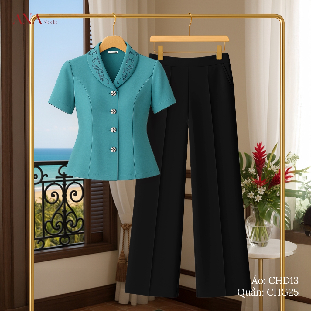 Set Quà Tặng Mẹ Ý Nghĩa Thương Hiệu ANA Mode (Áo CHD13 + Quần CHG25 kèm hộp quà)