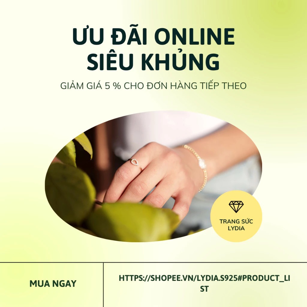 (QUÀ TẶNG - KHÔNG BÁN) Gói voucher giảm giá 5% dành cho khách hàng mua hàng lần 2 tại shop Lydia