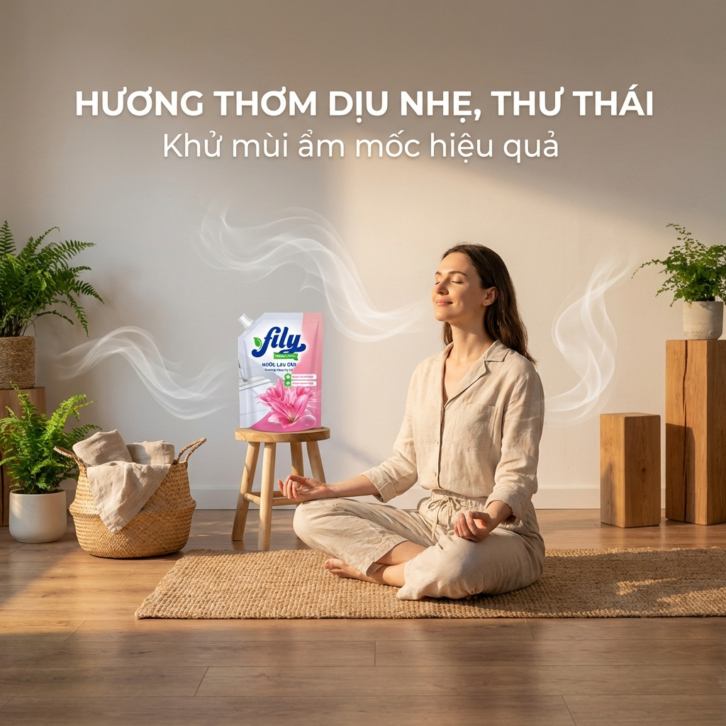 Nước Lau Sàn Hương Thơm Tự Nhiên Ngăn Côn Trùng Fily Túi Lau Sàn Sạch Bóng 3.5kg