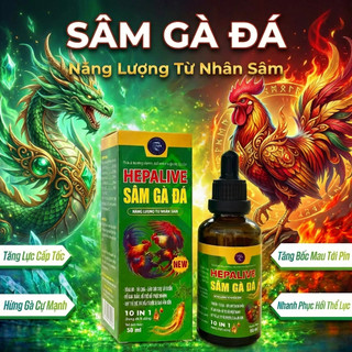 Sâm nuôi gà chế độ đ.á (50ml, 10ml) Hepalive giành cho chiến kê tăng lực mau tới pin hừng gà dẻo dai
