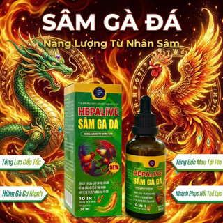 Sâm nuôi gà chế độ đ.á (50ml, 10ml) Hepalive giành cho chiến kê tăng lực mau tới pin hừng gà dẻo dai