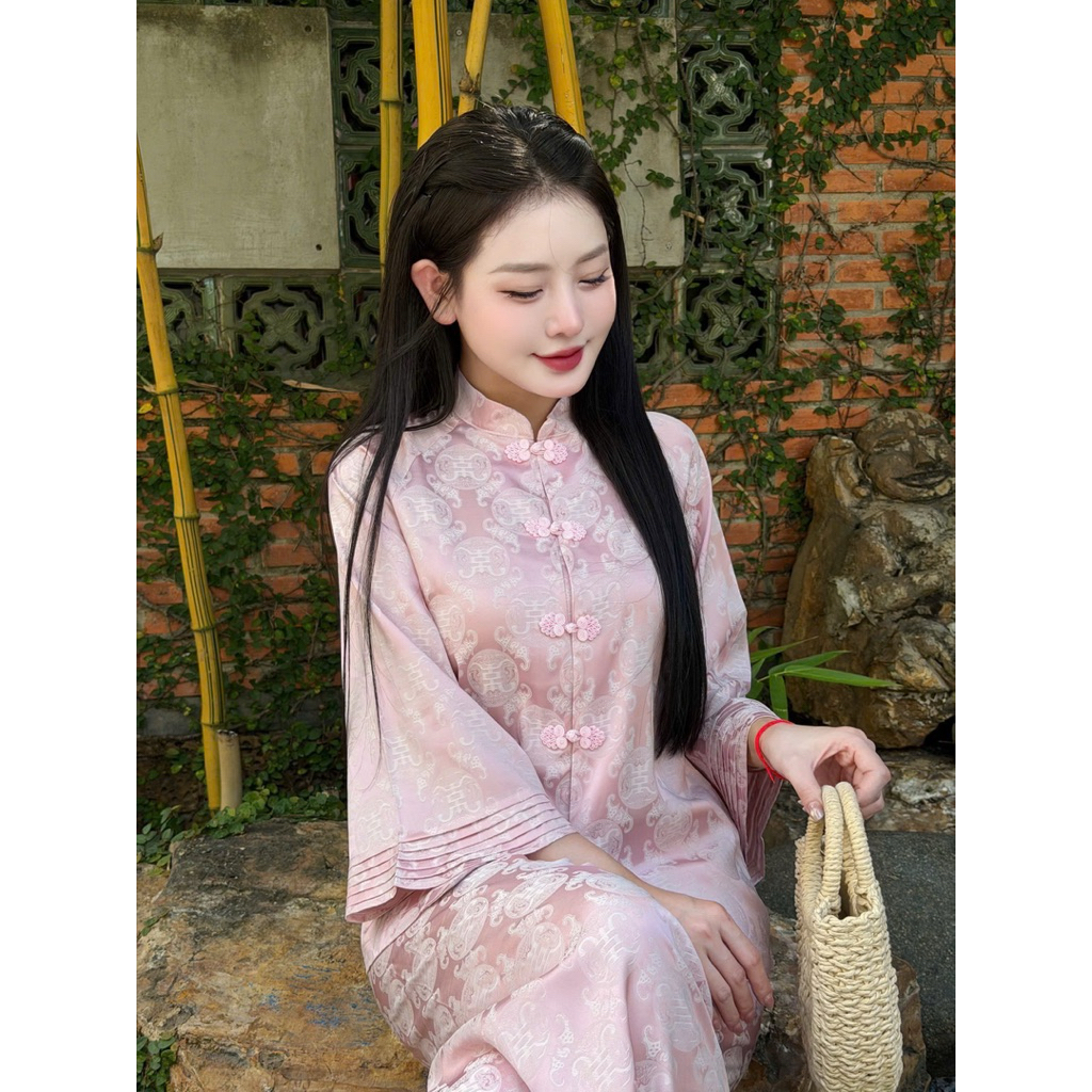 Bộ Pháp Phục Đi Chùa, Lụa Thọ Thiết Kế Khuy Xoắn Thời Thượng