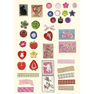 Bộ 3 tấm Sticker trang trí sổ tay sản độc quyền của STAPLER decor, trang trí sổ, làm journal