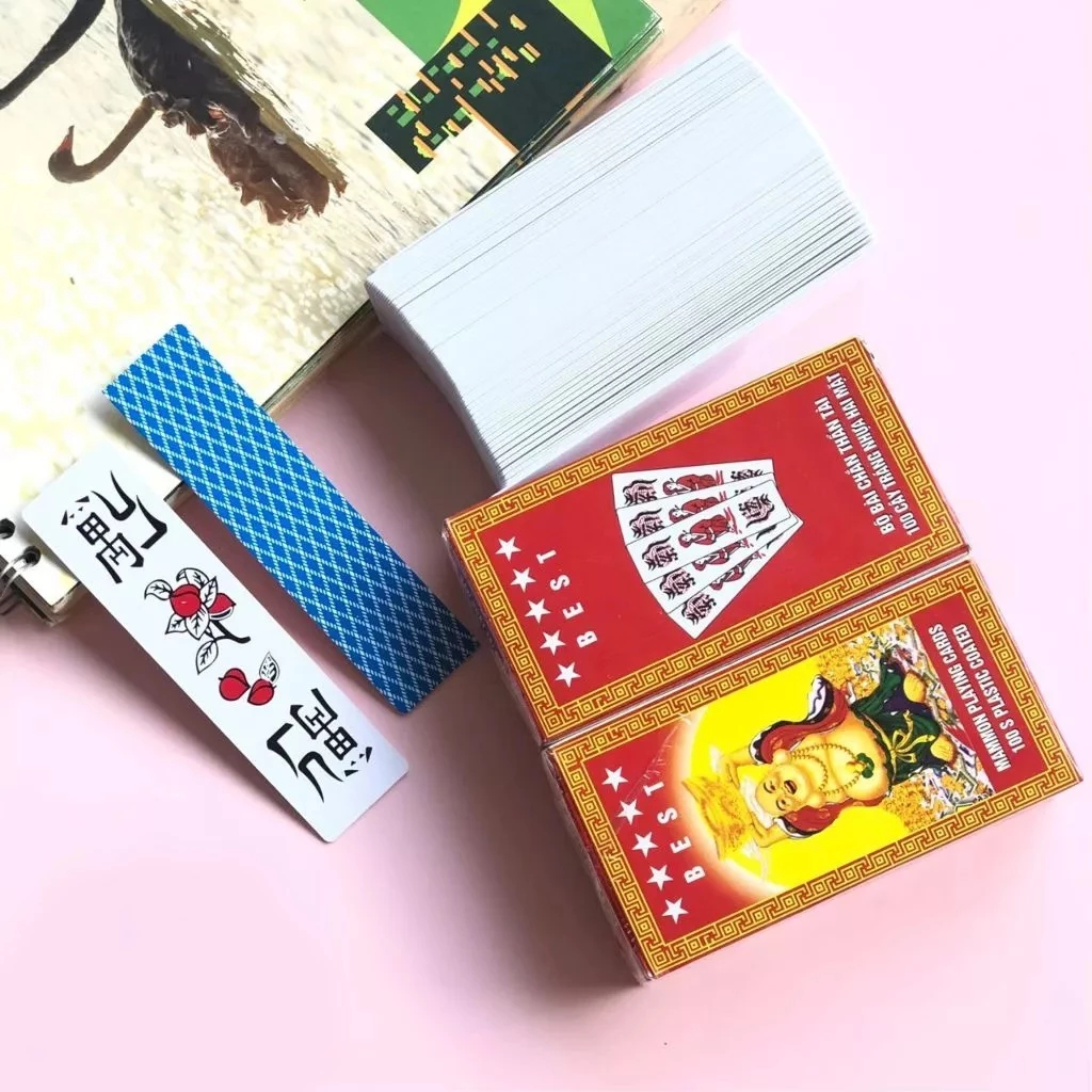 Bộ bài chắn thần tài 100 cây, bài chắn tráng nhựa 2 mặt chất lượng cao