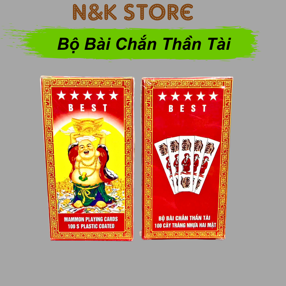Bộ bài chắn thần tài 100 cây, bài chắn tráng nhựa 2 mặt chất lượng cao