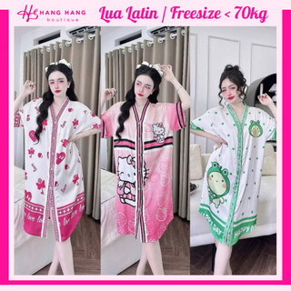 Đầm váy ngủ sơ mi bigsize thiết kế cổ v chữ y lụa mềm mát lạnh 70V04, váy đầm đồ ngủ nữ mặc nhà dễ thương sang chảnh