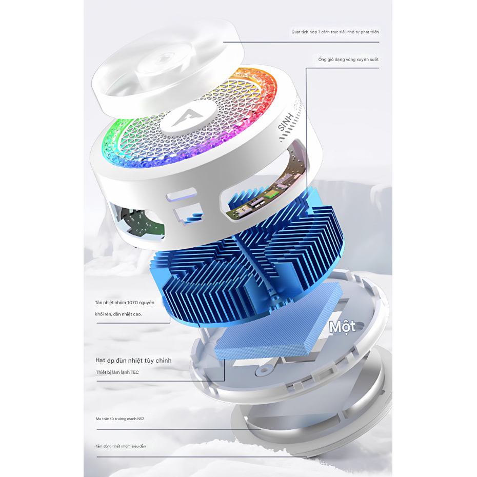 Piva B3 Pro | Quạt tản nhiệt điện thoại sò lạnh mới nhất 2026 làm lạnh nhanh diện tích làm lạnh 22cm2 | BigBuy360 - bigbuy360.vn