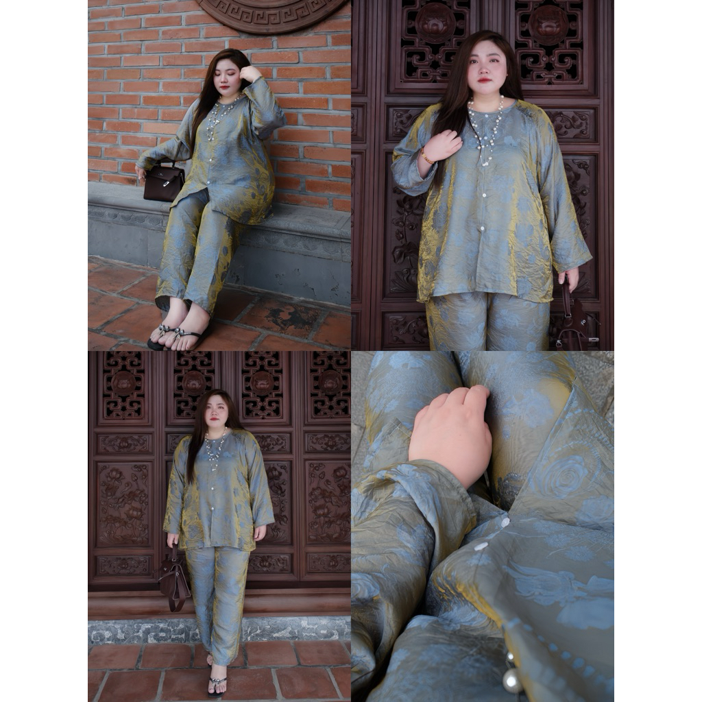 [Múp Bigsize] S102 Set lam nha xá cao cấp bigsize 75-120kg