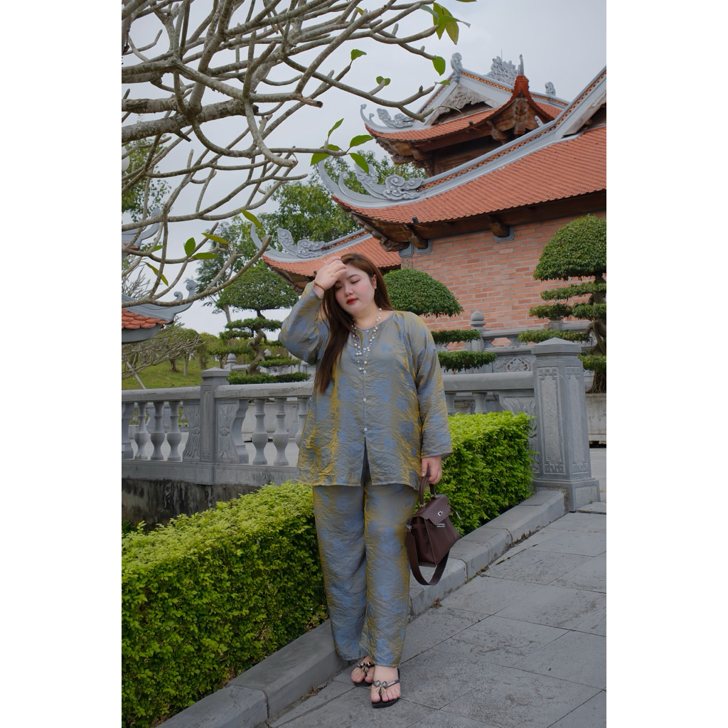 [Múp Bigsize] S102 Set lam nha xá cao cấp bigsize 75-120kg