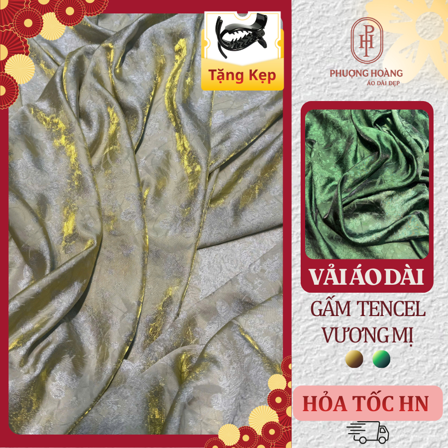 [VẢI PH] Lụa TENCEL Vương Mị CAO CẤP Óng Ánh 4 Màu, Vải may Áo Dài Tết  tơ óng sang trọng VT09