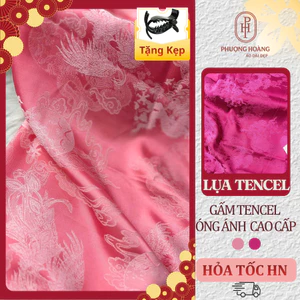 Vải Áo Dài Đẹp Sang Trọng mặc TẾT, Gấm Long Phụng cao cấp dệt nổi chất liệu mềm rũ VT05