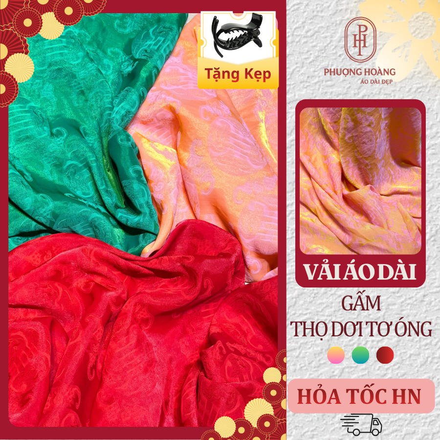[HOT TẾT] Gấm May Áo Dài Tơ Óng Thọ Dơi mềm mại, ánh 4 màu, áo dài Mặc Tết, áo bà ba, chụp ảnh, VT08