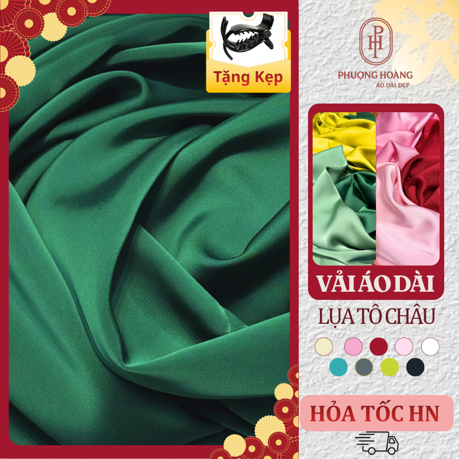 [VẢI PH] LỤA TÔ CHÂU Cao Cấp Loại 1 nhiều màu, may Áo Dài, may đầm váy sang trọng, chất mềm rũ VT07