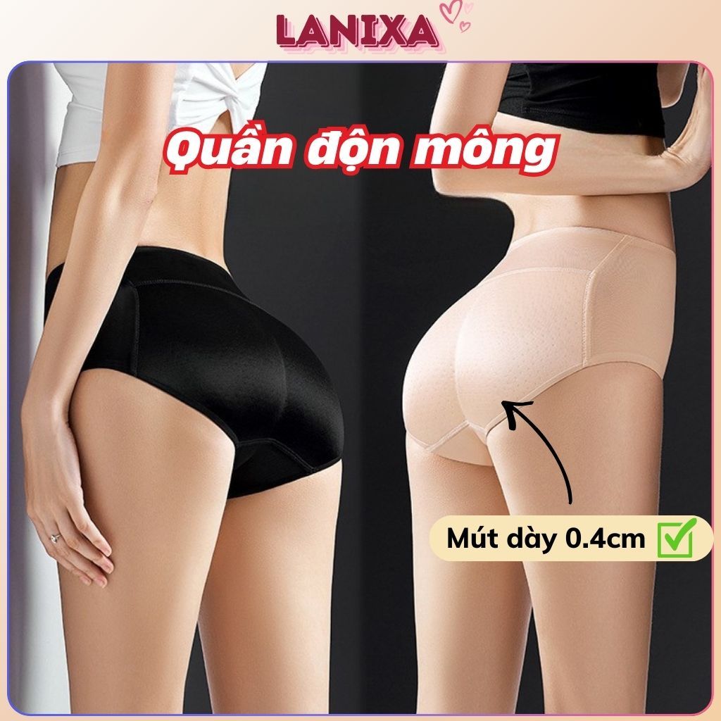 Quần độn mông su lụa mỏng nhẹ mềm mại đêm mút mỏng nâng đỡ tự nhiên căng tròn gợi cảm LANIXA N8562