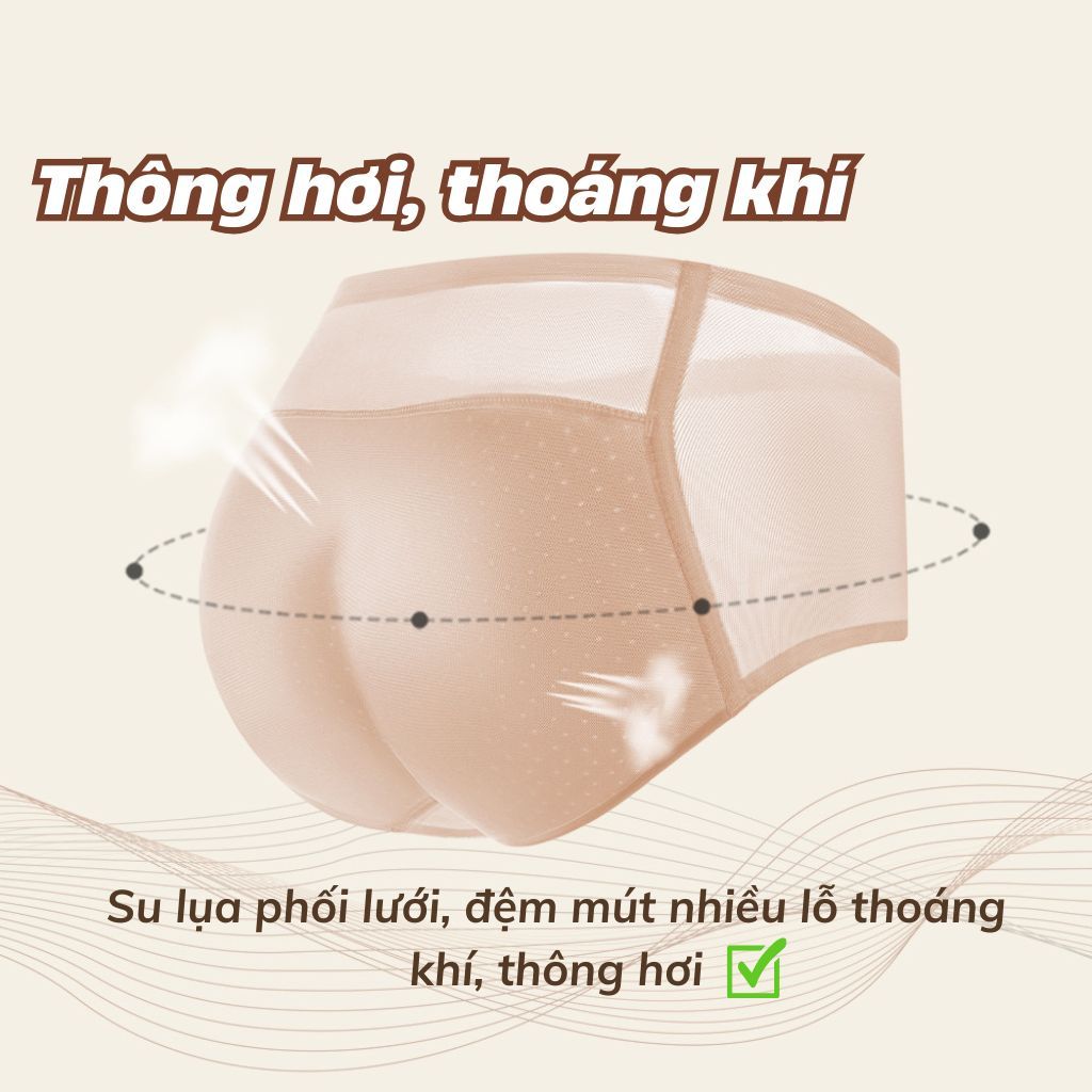 Quần độn mông su lụa mỏng nhẹ mềm mại đêm mút mỏng nâng đỡ tự nhiên căng tròn gợi cảm LANIXA N8562