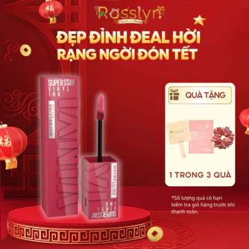 Son Bóng Maybelline New York Superstay Vinyl Ink 4.2ml Bền Màu Nhẹ Môi Rosslyn
