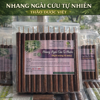 Nhang Ngải Cứu Phong thủy, xông phòng, đuổ côn trùng  Loại Dài 18cm - Dụng Cụ Diện Chẩn - Hàng công ty Thảo Dược Việt