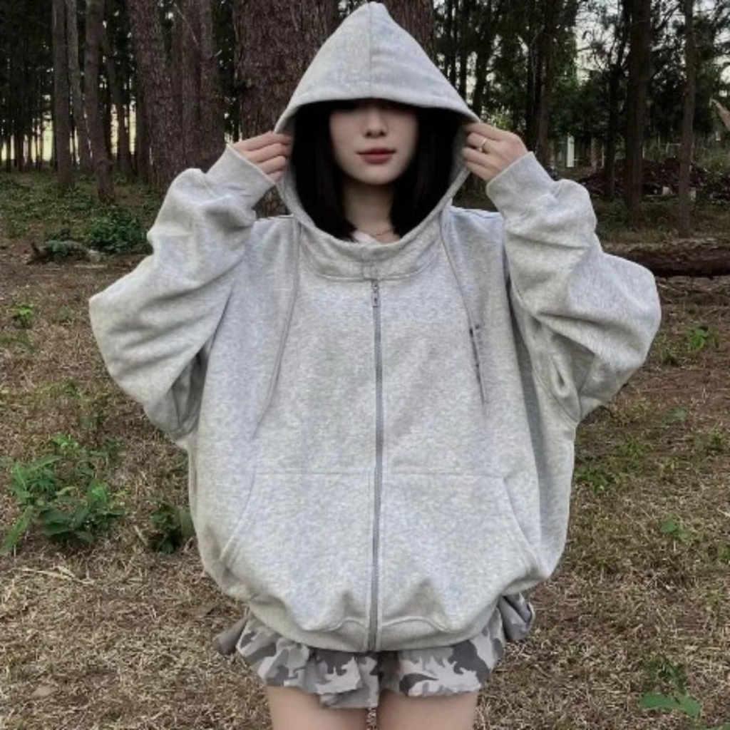 Áo Khoác Hoodie Trơn Vải Nỉ Bông màu ĐEN 🖤 Nam nữ unisex 🖤 ,Áo dây kéo Form Rộng🔥 C1