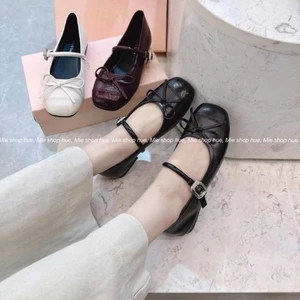 Giày búp bê nữ Mary Jane mũi tròn nơ nhỏ quai ngang thanh lịch M63