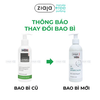 Sữa Rửa Mặt Giảm Mụn Ngừa Khuẩn Ziaja Med Anti-imperfections Dermatological Formula Cleansing Gel 200ml