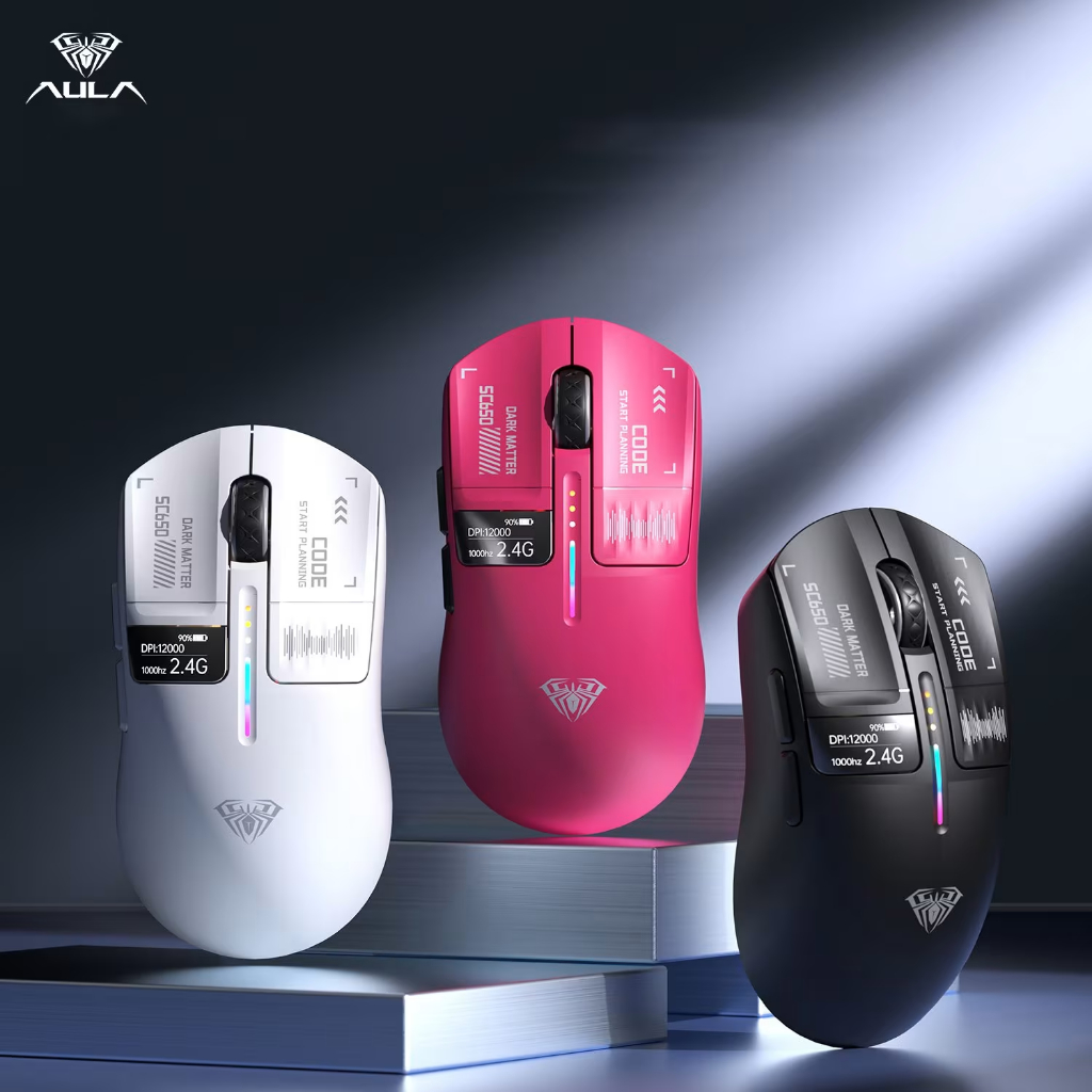 Chuột Không Dây Gaming AULA SC650 | Màn Hình Đa Nhiệm | 3 Mode Kết Nối ...