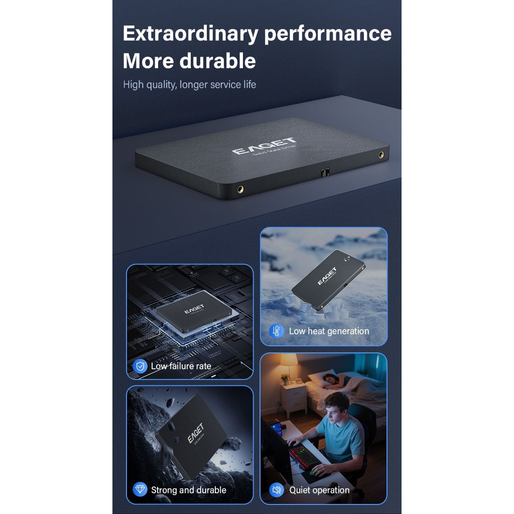 Ổ Cứng SSD 2.5in EAGET 480GB Chính Hãng - Tốc Độ Siêu Nhanh, Giá