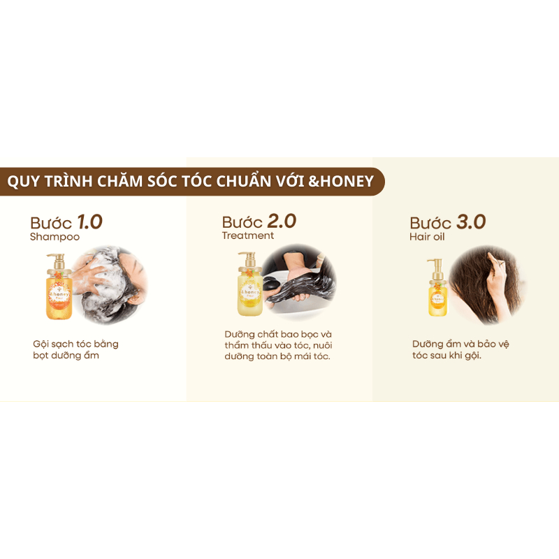 DẦU DƯỠNG TÓC BÓNG MƯỢT &HONEY Moist Shine Hair Oil 3.0