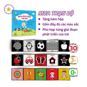 Thẻ Kích Thích Thị Giác Cho Trẻ Sơ Sinh - Hộp Thẻ Đen Trắng, Thẻ Đỏ Đen, Thẻ Sắc Màu