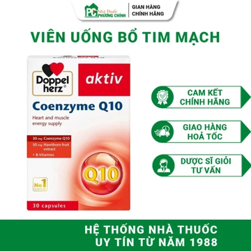 Viên Uống Bổ Tim Doppelherz Coenzyme Q10 Hỗ Trợ Sức Khỏe Tim Mạch, Giảm Mệt Mỏi 30 Viên/Hộp