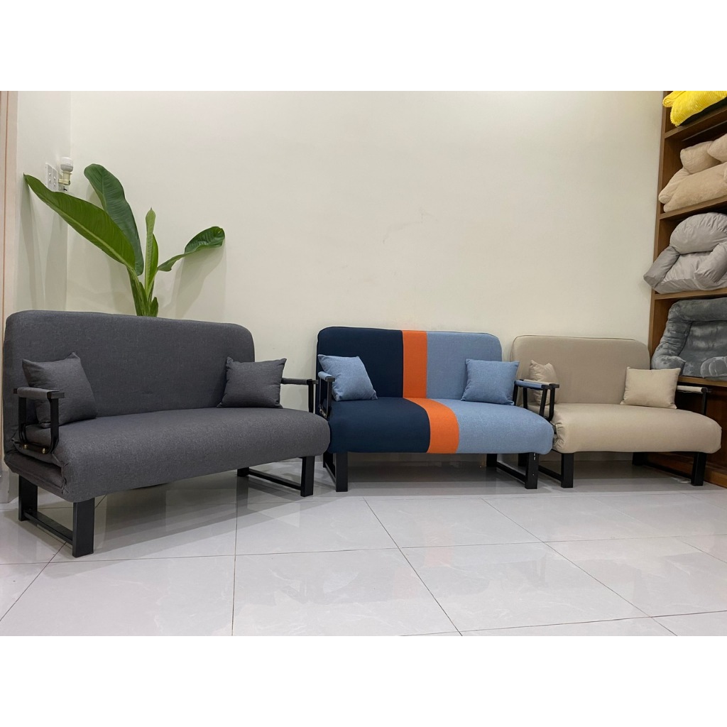 Sofa Giường Thông Minh 2 Trong 1 – Sofa Bed Gấp Gọn Khung Sắt Sơn Tĩnh Điện (65cm-150cm)