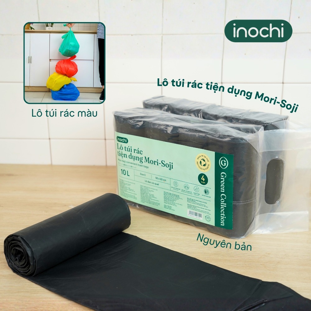Túi rác tự huỷ sinh học Mori Inochi có quai tiện dụng dạng cuộn nhiều ...