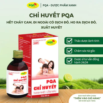 Siro PQA Chỉ Huyết 250ml Thảo Dược Hỗ Trợ Hệ Huyết Dễ Uống Dùng Hằng Ngày
