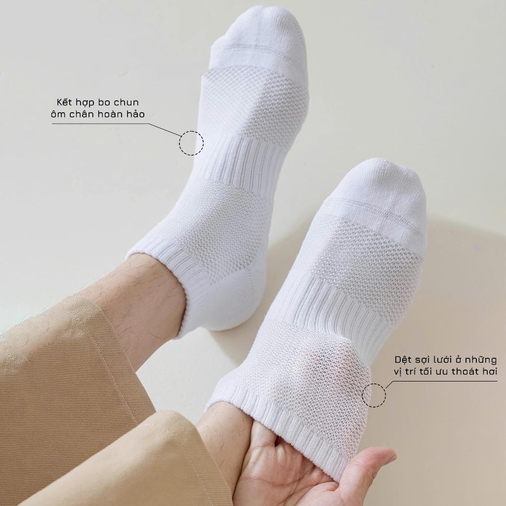 Tất vớ thể thao nam đệm chân êm ái, chất liệu cotton cao cấp thoáng khí khử mùi hôi - Ekiu Shop