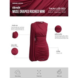 [New1] Đầm Ngắn Muse Draped Ruched Mini Vải Thun Lưới Dẻo Ôm Dáng Quyến Rũ, WDN161  SOME HOW STORE