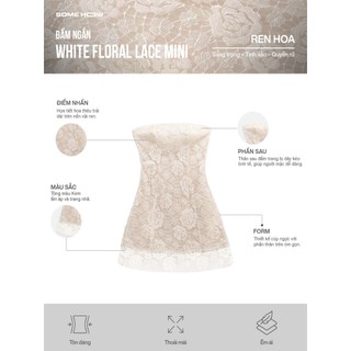[New1] Đầm Ngắn White Floral Lace Mini Vải Ren Hoa Thêu Sequin Nữ Tính Cuốn Hút Quyến Rũ, WDN163  SOME HOW STORE