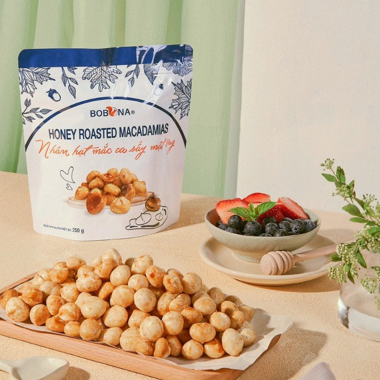 [MUA 1 TẶNG 1] Nhân Hạt Mắc Ca Sấy Mật Ong Túi250g/Hũ200g Vitala F&B Nguyên Hạt Mắc Ca Đăk Lăk Loại 1 Tiện Lợi Ăn Liền