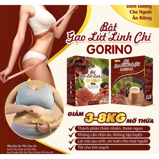 Bột gạo lứt gorino linh chi mè đen 15 gói - Bột Gạo lứt nguyên chất phù hợp ăn kiêng cho mẹ bầu