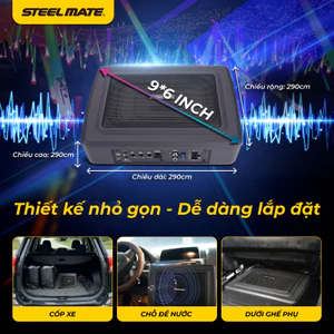 Loa sub gầm 9.6 inch STEELMATE AS-MT ONE cho ô tô – lắp nhanh dưới ghế, Bảo Hành 3 năm