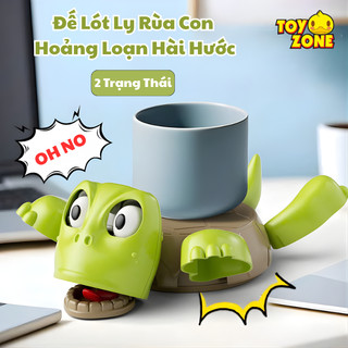 Đế Lót Ly Rùa Con Hoảng Loạn Biểu Cảm Hài Hước, Chất Liệu Nhựa ABS An Toàn-Đồ Chơi Decor Trang Trí Bàn Học, Bàn Làm Việc