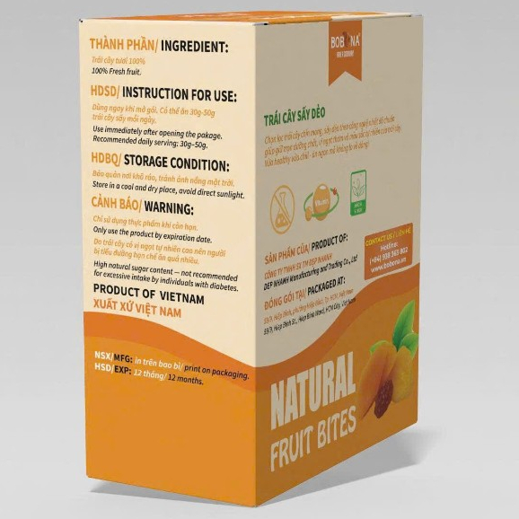 [MUA 1 TẶNG 1] Trái Cây Xoài Sấy Dẻo Hộp 200g Vitala F&B