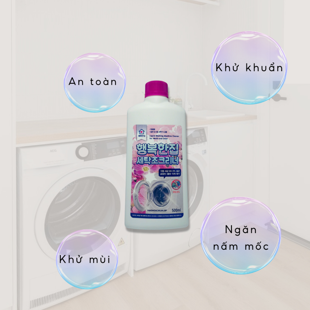 [COMBO 2] NƯỚC VỆ SINH LỒNG GIẶT HAENGBOKANJIP 500ML - TẨY MỐC, KHÁNG KHUẨN