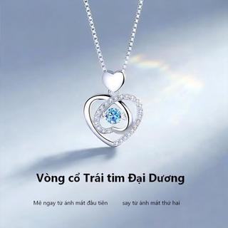 Dây Chuyền Mặt Tim Đá Zirconia Trắng/Xanh - Hàng Mới 2026 - Phong Cách Hàn Quốc Nhẹ Nhàng Sang Trọng