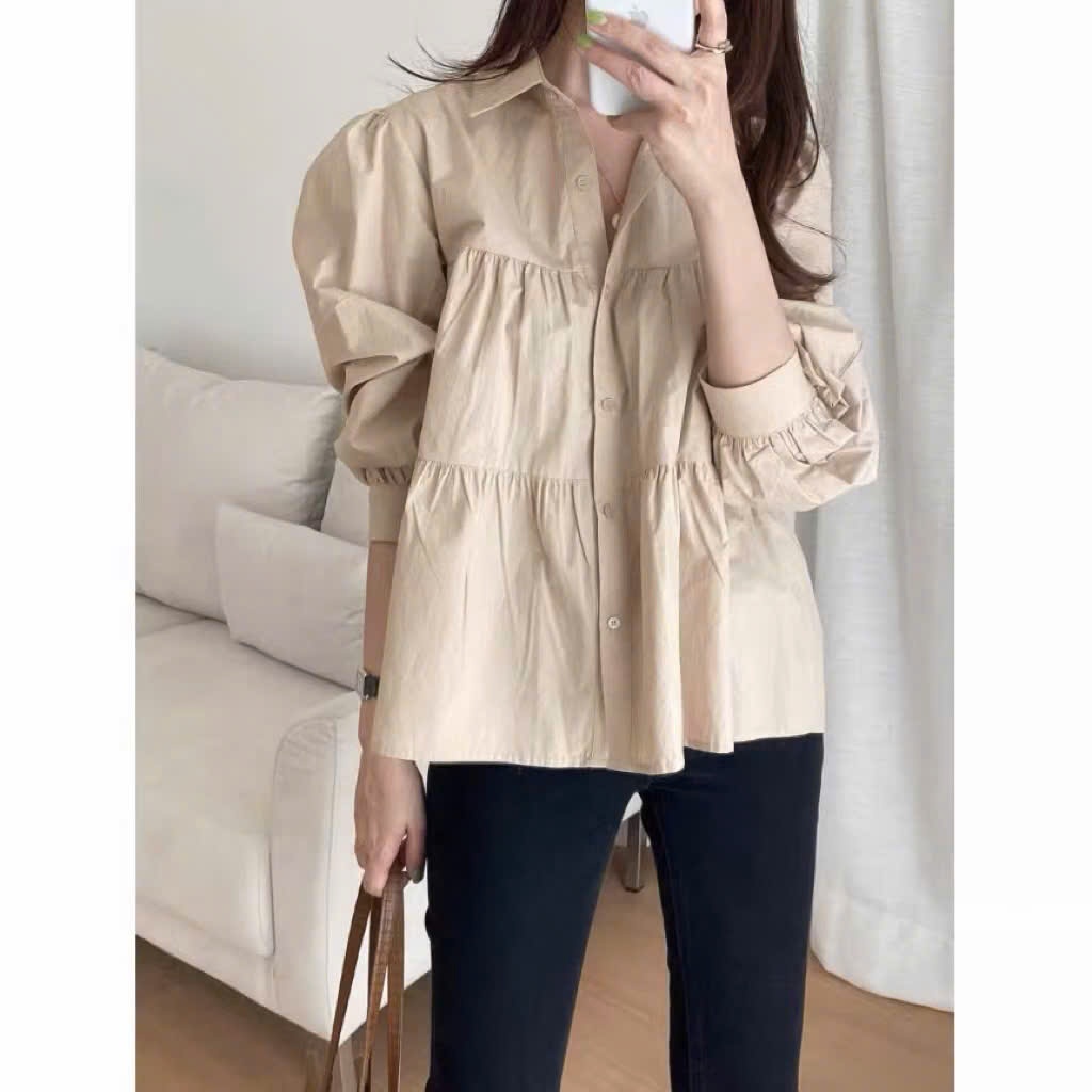 𝗦𝗲𝗲  A11 - Áo sơ mi tầng babydoll