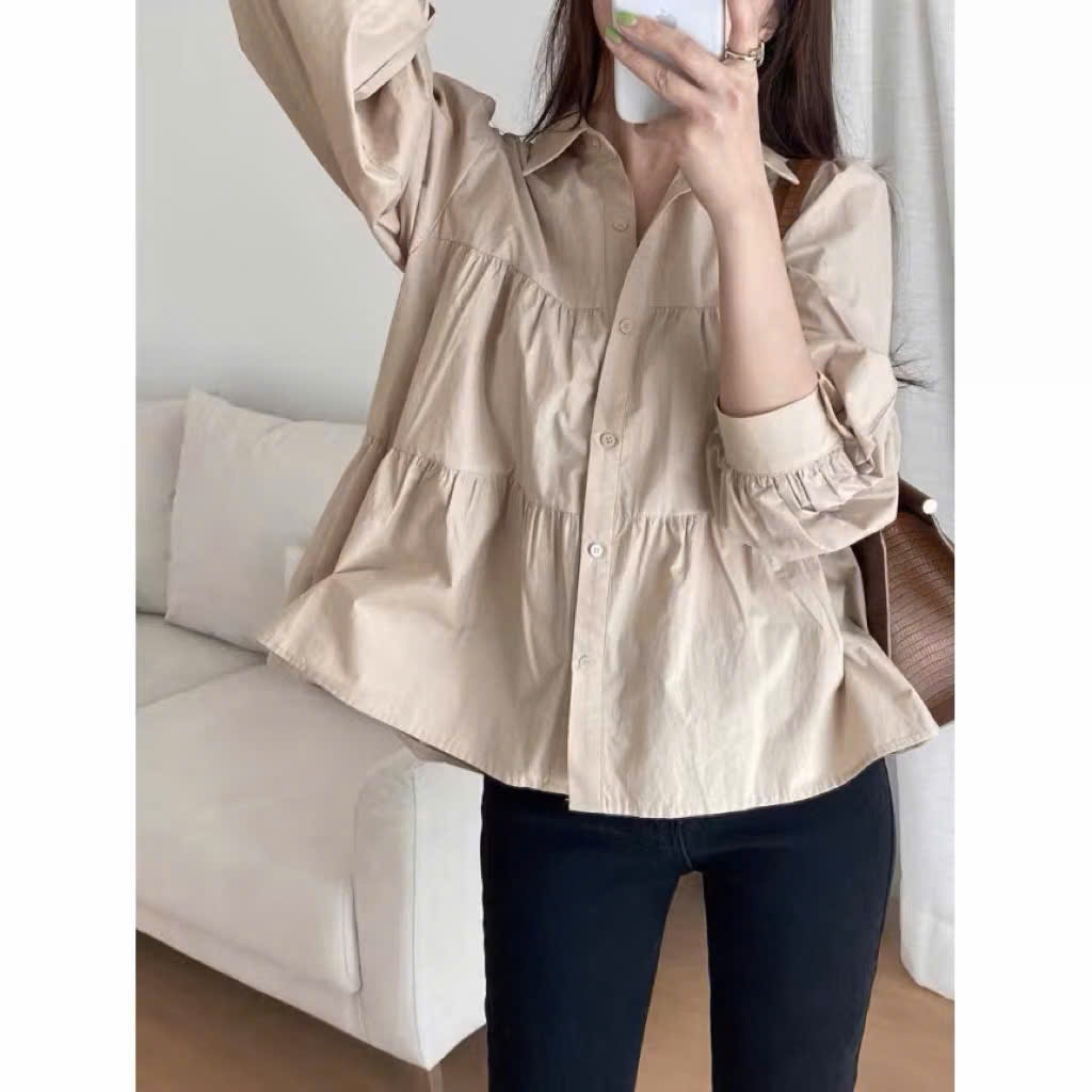 𝗦𝗲𝗲  A11 - Áo sơ mi tầng babydoll