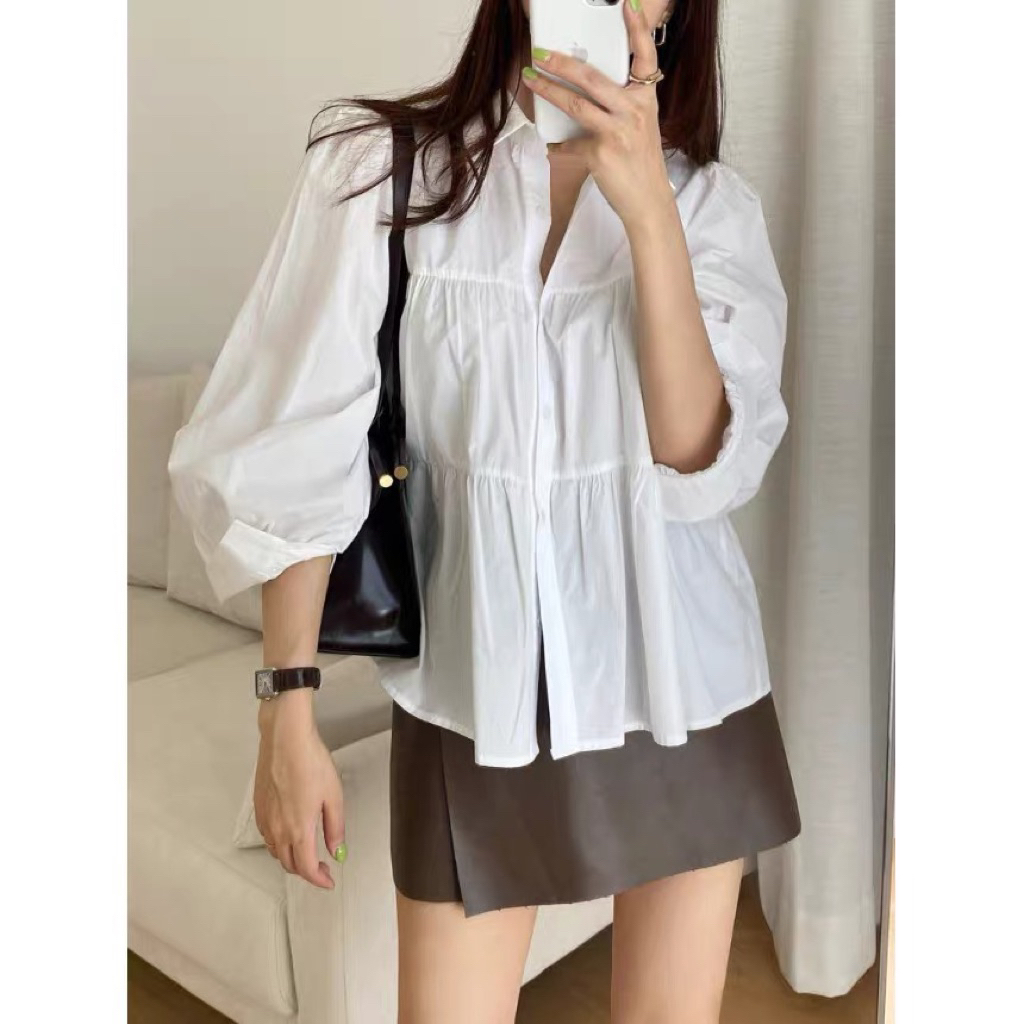 𝗦𝗲𝗲  A11 - Áo sơ mi tầng babydoll