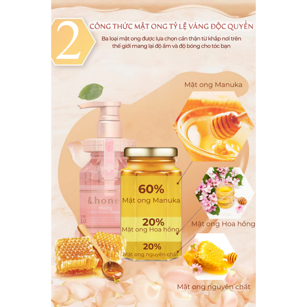 Dầu Dưỡng Tóc Bóng Mượt &HONEY MOIST 3.0